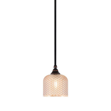1 Light Dome Stem Hung Mini Pendant 7.5 Inch Tall and 6 Inch Wide by Toltec - 23-4613
