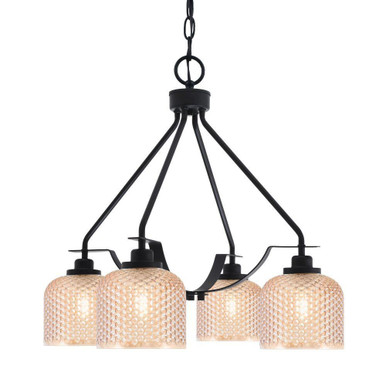 Odyssey 4 Light Dome Chandelier 19.25 Inch Tall and 24 Inch Wide by Toltec - 2604-MB-4613