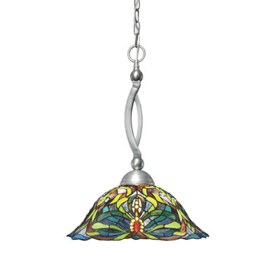 Bow 1 Light Chain Hung Pendant 20.5 Inch Tall and 19 Inch Wide by Toltec - 271-BN-990