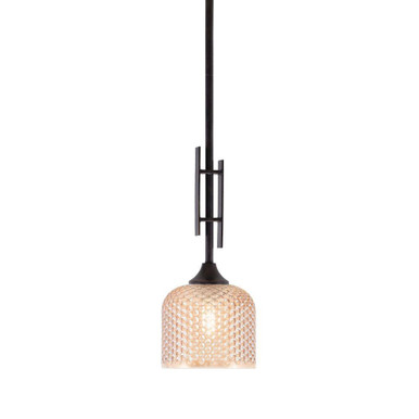 Uptowne 1 Light Dome Stem Hung Mini Pendant 18.25 and 6 Inch Wide by Toltec - 320-DG-4613