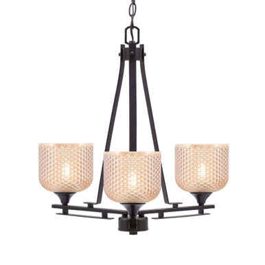 Uptowne 3 Light Dome UpLight Dome Chandelier 22 X 19.25 Inch Wide by Toltec - 323-DG-4613