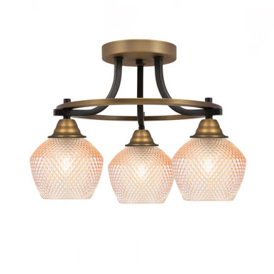 Paramount 3 Light Semi Flush Mount 12.75 Inch Tall X 14 Inch Wide by Toltec - 3417-4623