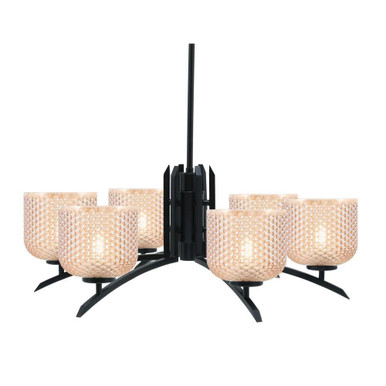 Kurve 6 Light Dome Chandelier 10.5 Inch Tall and 27.5 Inch Wide by Toltec - 3706-4613