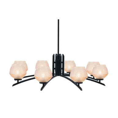Kurve 8 Light Chandelier 10.5 Inch Tall and 27.5 Inch Wide by Toltec - 3708-MB-4623