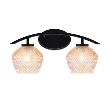 Kurve 2 Light Bath Bar 9.5 Inch Tall and 18.25 Inch Length by Toltec - 3722-4623