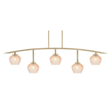 Kurve 5 Light Bar Island 13.5 Inch Tall and 51.25 Inch Length by Toltec - 3745-NAB-4623