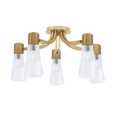 Everleigh 5 Light Semi Flush Mount 13.25 Inch and 23.25 Inch Wide by Toltec - 4817