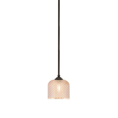 Zilo 1 Light Dome Stem Hung Mini Pendant 6.5 Inch and 6 Inch Wide by Toltec - 560-DG-4613