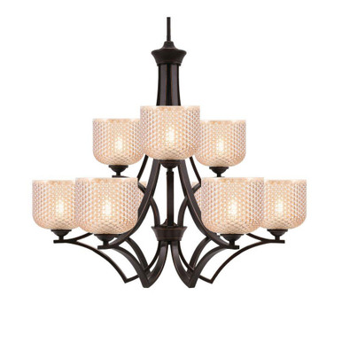 Zilo 9 Light Dome UpLight Dome Chandelier 27.75 and 30 Inch Wide by Toltec - 569-4613