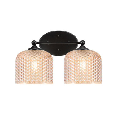 Capri 2 Light Dome Bath Bar 9 Inch Tall and 15 Inch Length by Toltec - 5912-MB-4613