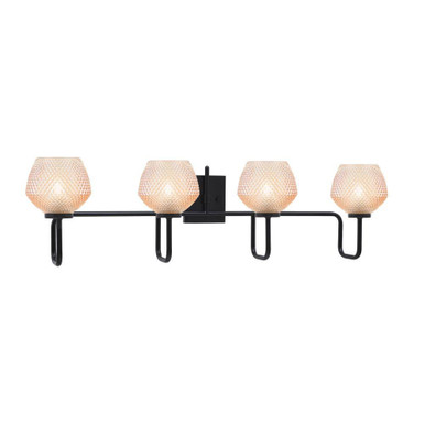 Sandia 4 Light Bath Bar 9.75 Inch Tall and 37.25 Inch Length by Toltec - 6224-MB-4623