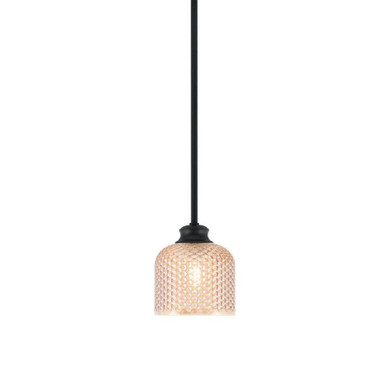 Zola 1 Light Dome Stem Hung Pendant 7 Inch Tall and 6 Inch Wide by Toltec - 72-4613