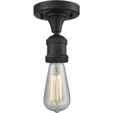 Bare Bulb 100W 1 LED Down Semi Flush Mount 5.5 and 4.5 Wide by Innovations - 517-1C-LED