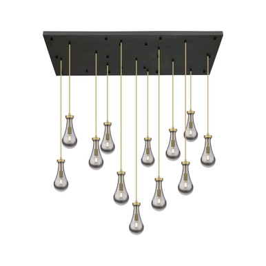 Owego 13 Light Multi Pendant 33 Inch Tall and 54 Inch Wide by Innovations - 154BK-451-1P-BB-G451-5SM-20
