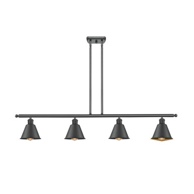 Smithfield 100W 4 LED Stem Hung Island 8 and 48 Inch Wide by Innovations - 516-4I-BK-M8-LED