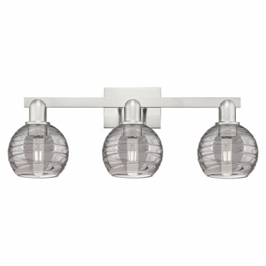 Athens Deco Swirl 3 Light Bath Vanity 9.88 X 24.88 Inch Wide by Innovations - 716-3W-SN-G1213-6SM