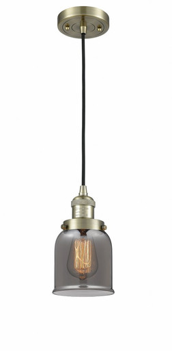 Bell 1 Light Cord hung Mini Pendant 8.88 Inch X 5 Inch Wide by Innovations - 201C-AB-G53