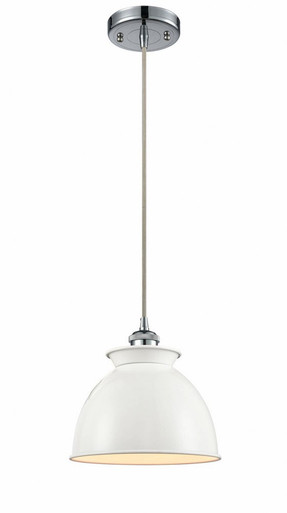 Adirondack 1 Light Industrial Cord Hung Small Pendant by Innovations - 516-1P-PC-M14-W