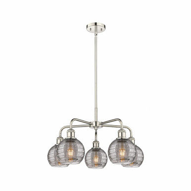 Athens Deco Swirl 5 Light Medium Chandelier by Innovations 516-5CR-G1213-6 - 516-5CR-PN-G1213-6SM