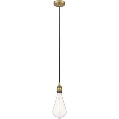 Edison 100W 1 LED Cord Hung Mini Pendant 13.5X6.25 Inch Wide by Innovations - 616-1P-BB-BB125LED
