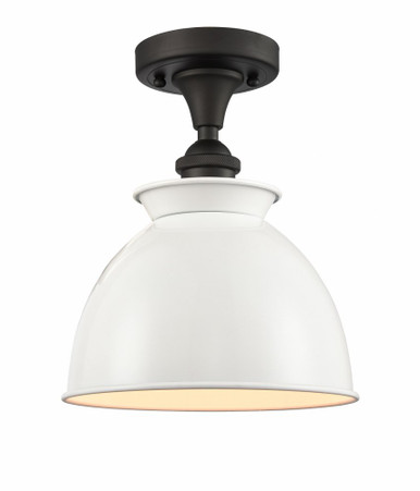 Adirondack 1 Light Semi Flush Mount 9.75 X 8.25 Inch Wide by Innovations - 516-1C-OB-M14-W