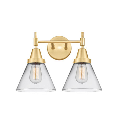 Cone 2 Light Bath Vanity 11.25 Inch Tall and 16.75 Inch Wide by Innovations - 447-2W-SG-G42