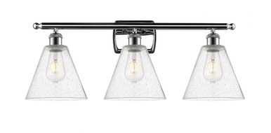 Berkshire Glass 3 Light Bath Vanity 11 Inch and 28 Inch Wide by Innovations - 516-3W-PC-GBC-84