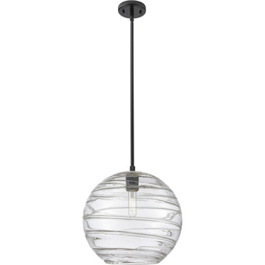 Crown Point 1 Light Pendant 11.63 Inch Tall and 12 Inch Wide by Innovations - 434-1S-BK-G1213-12CL