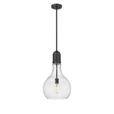 Amherst 100W 1 LED Stem Hung Mini Pendant 20.25 X 11.75 by Innovations - 492-1S-BK-G584-12-LED