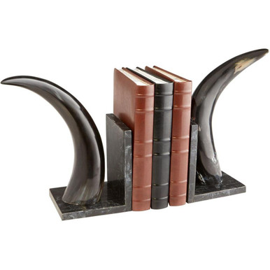 Horn Rimmed 15 Inch Bookends by Cyan - 08013