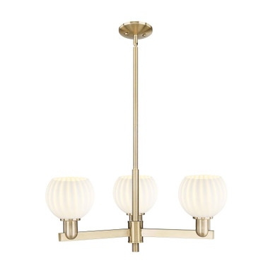 White Venetian 3 Light Stem Hung Pendant 10X27.75 Inch Wide by Innovations - 716-3CR-CB-G1217-6WV