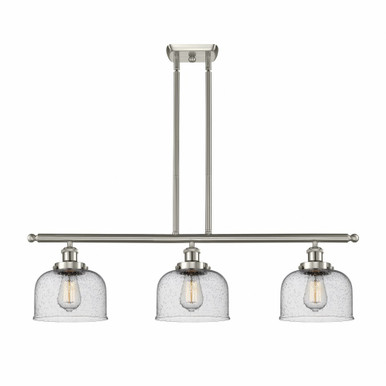 Bell 3 Light Stem hung Island 11 Inch Tall and 36 Inch Wide by Innovations - 916-3I-SN-G74