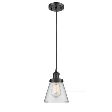 Cone 100W 1 LED Cord Hung Mini Pendant 9 and 6 Inch Wide by Innovations - 916-1P-G6-LED