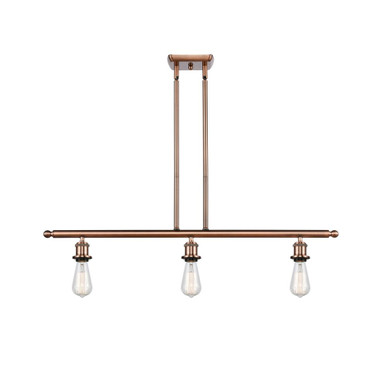 Bare Bulb 100W 3 LED Stem Hung Island 4.25 Tall and 36 Wide by Innovations - 516-3I-AC-LED