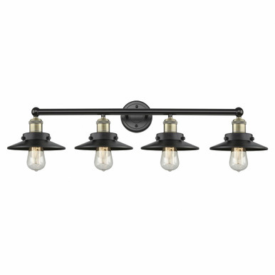 Railroad 4 Light Vanity Light by Innovations - 616-4W-BAB-M6-BK