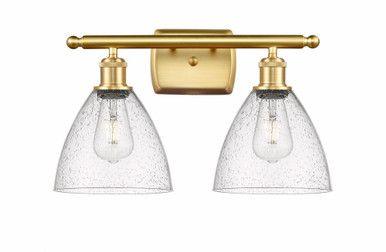 Bristol Glass 2 Light Industrial Vanity Light by Innovations - 516-2W-SG-GBD-754