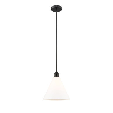 Berkshire Glass 100W 1 LED Stem Hung Mini Pendant 12.5 X 12 by Innovations - 616-1S-BK-GBC-121-LED