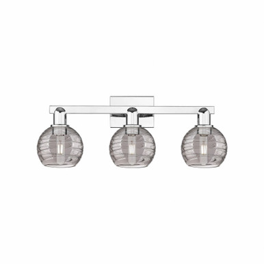 Athens Deco Swirl 3 Light Bath Vanity 9.88 X 24.88 Inch Wide by Innovations - 716-3W-PC-G1213-6SM