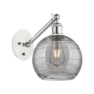 Athens 1 Light Industral Wall Sconce 12.38 Inch Tall by Innovations - 317-1W-WPC-G1213-8SM