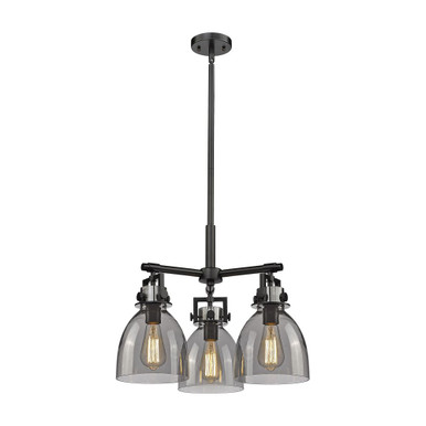 Newton Bell 3 Light Pendant 16 Inch Tall and 20.63 Inch Wide by Innovations - 411-3CR-BK-G412-7SM