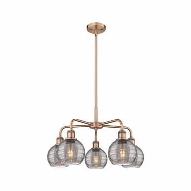 Athens Deco Swirl 5 Light Medium Chandelier by Innovations 516-5CR-G1213-6 - 516-5CR-AC-G1213-6SM