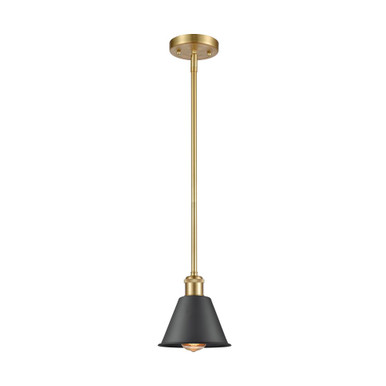 Smithfield 100W 1 LED Mini Pendant 7.5 and 6.5 Inch Wide by Innovations - 516-1S-SG-M8-BK-LED