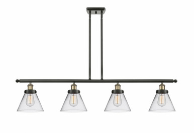 Cone 4 Light Stem Hung Island 10 Inch Tall and 48 Inch Wide by Innovations - 916-4I-BAB-G42