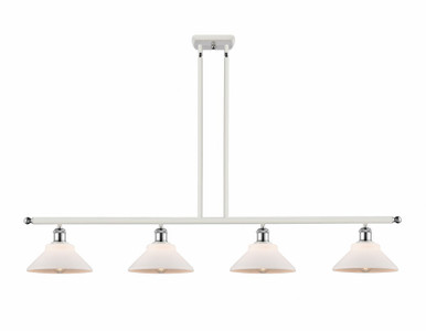 Orwell 4 Light Stem Hung Island 7.5 Inch Tall X 48 Inch Wide by Innovations - 516-4I-WPC-G131