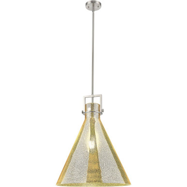 Newton Cone 1 Light Glass Stem Hung Pendant 22.75 and 18 by Innovations - 411-1SL-SN-G411-18ME