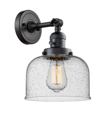 Bell 1 Light Adjustable Down Wall Sconce 12 and 8 Inch by Innovations - 203SW-BK-G74