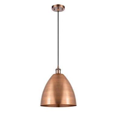 Bristol 1 Light Cord hung Mini Pendant 13 InchX12 Inch Wide by Innovations - 516-1P-AC-MBD-12-AC