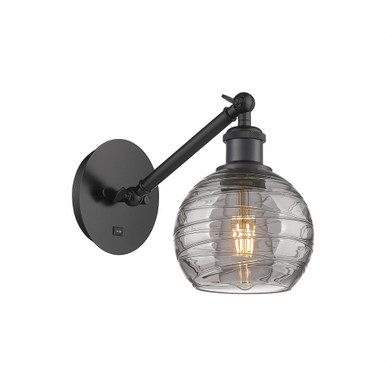 Athens 1 Light Wall Sconce 10.38 Inch Tall by Innovations - 317-1W-BK-G1213-6SM
