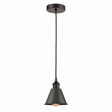 Smithfield 1 Light Cord Hung Small Pendant 8.25 Inch Tall by Innovations - 616-1P-OB-M8-OB