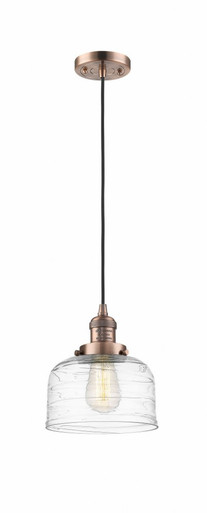 Bell 1 Light Cord hung Mini Pendant 8.88 X 7.75 Inch Wide by Innovations - 201C-AC-G713